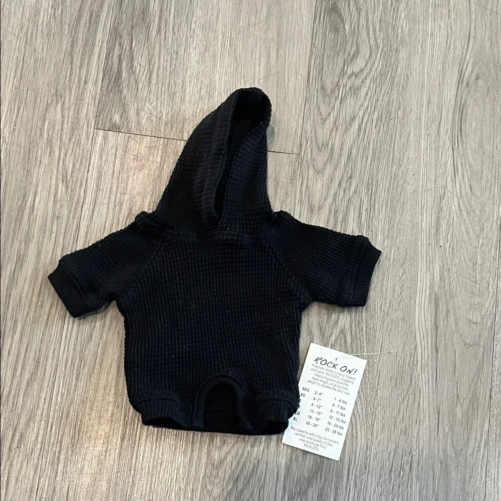 Black Hoodie with Bold White Text